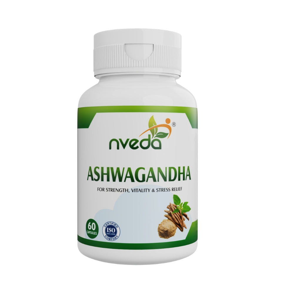 Nveda Ashwagandha | Useful for Strength, Vitality and Stress Relief | 60 Veg Capsules