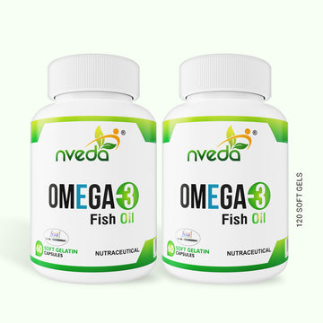 Nveda Omega-3 Fish Oil Pack of 2 - 120 Soft Gels