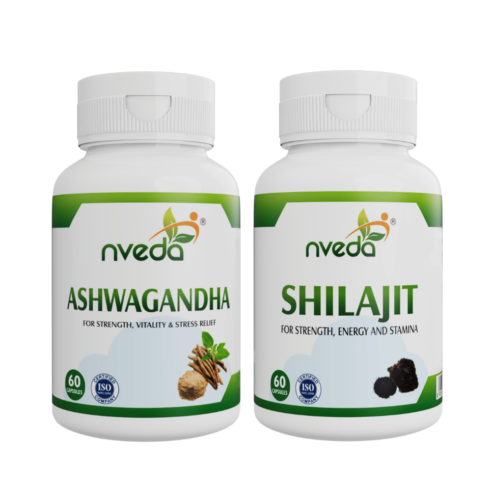 Nveda Combo Pack of Shilajit & Ashwagandha