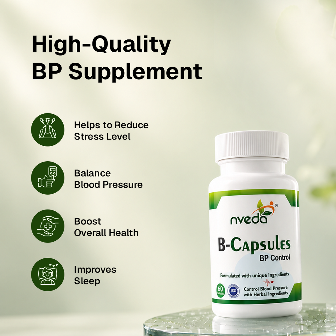 Nveda B Capsules for healthy blood pressure and heart wellness support