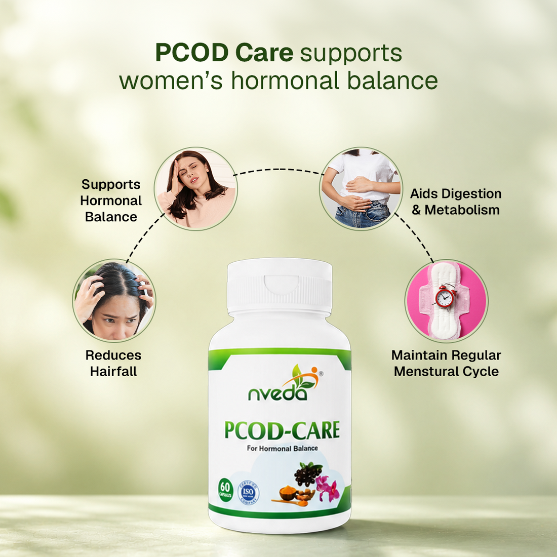 Nveda Women's Hormonal Wellness capsules for hormonal balance and everyday women's wellness support