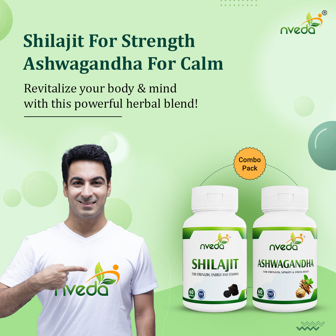 Nveda Combo Pack of Shilajit & Ashwagandha