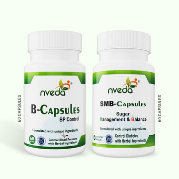 Nveda B-Capsules for BP Control  & SMB for Sugar Control - Combo Pack