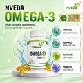 Nveda Omega-3 Fish Oil softgels with EPA and DHA for heart brain and joint health support