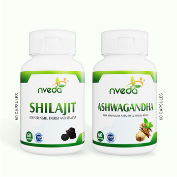 Nveda Combo Pack of Shilajit & Ashwagandha