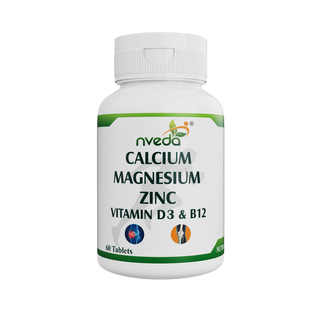 Nveda Calcium, Magnesium, Zinc, Vit D3 and Vit B 12 Tablets | 60 Tablets